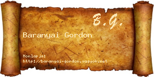 Baranyai Gordon névjegykártya